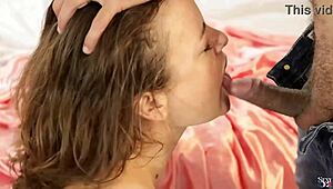 French amateur rims in leather dress, satin lingerie then pussy creampie