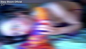 stacy bloom's tight asshole blooms with huge dildo anal stuffing!