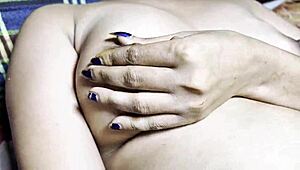 College babe spreads legs for deep pussy fingering and big natural tits orgasm