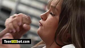 What if cute blonde waitress got bent over by whole staff in reality gangbang?