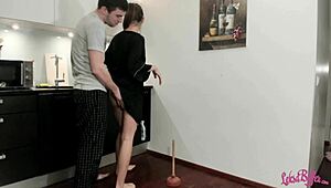 plumber ravages busty housewife then explodes mouth