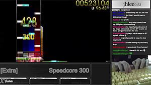 jhlee0133 crushes osu mania speedcore at 300 dt with 95.06 score