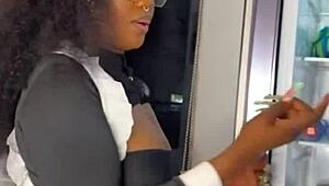 Ebony maid caught squirting wet pussy riding boss cock doggystyle full movie!