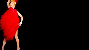 skinny big-boobed blonde milf miranda shines in slutty burlesque costume