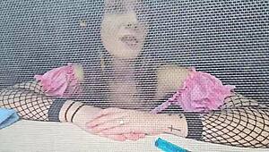 stepsis catches me peeking window rides my cock deepthroat doggystyle