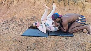 blonde pornstar spreads for bbc in bedroom but ends with anal creampie surprise