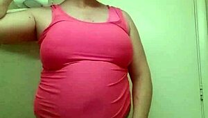 Tranny in panties rips clothes teasing crossdressing striptease shemale ass and cock reveal