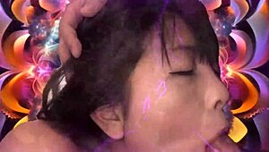 a wild japanese teen slut orgasms hard to psychedelic beats fusing sex and trippy music vibes