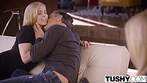 Tushy Debuts Alex Grey's Gaping Anal in Lingerie with Deepthroat Gagging