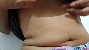 Young Latina Gropes Big Natural Tits Horny Homemade Leak!