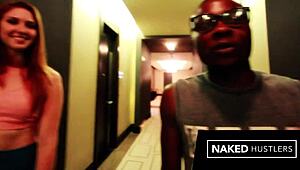 Redhead PAWG cutie slurps deepthroats then rides pretty wet pussy on new big black cock