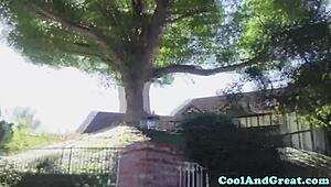 my petite brunette mature housewife gets bent over doggystyle anal fucked cum on ass