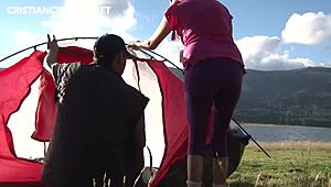 the forest guide bends his girlfriend over for deep doggystyle pounding