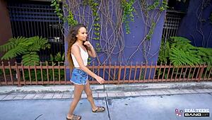 beautiful ebony teen cecilia lion rides black cock doggystyle cowgirl in real casting fuck