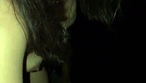 Went to swingers house, spread pussy in glory hole, devoured huge cock while cuck hubby jerked