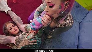 Kellie Panther And Anuskatzz Gape Asses With Toys And Deepthroat