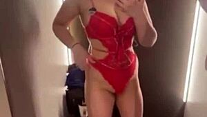 Teen Squirts Wild During Extreme Public Fingering in Changing Room