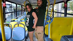 imagine hot teen student groped hard on public bus ride! 😈
