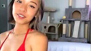 relaxing by the pool in a skimpy bikini on a sunny day