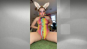 rainbow bunny gets bound in shibari step by step