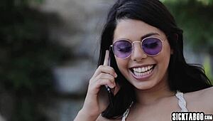 Petite Latina Gina Valentina Craves Big Tits Milf Brandi Love's Wet Lesbian Licks