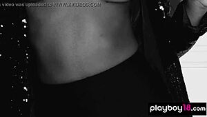 skinny ebony ballerina jahla pope tempts with her stripping workout moves