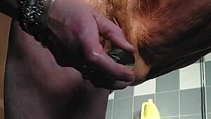 whoa oma stuffs huge cucumber deep in her hairy granny pussy 🍆💦