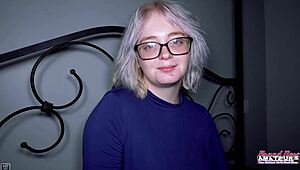 hey check out platinum blonde coed annie archer sucking cock and taking muff pounding