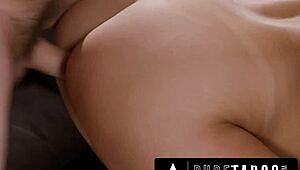 leashed aria sloane obeys stepdad pervert to earn her cum reward