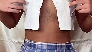 Hot damn! bitchy black gal japanese shemale schoolgirl dildos tight holes wildly!