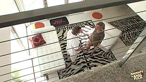 after fight cheating blonde bends over in shower for anal dp threesome cum in mouth double stuffed