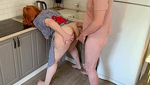 Mature Stepmom Jerks Big Cock Before Anal and Sloppy Blowjob