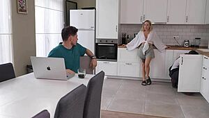 Plumber's kitchen fix sparks steamy surprise hookup