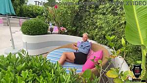 whoa, watch pawg kadel kole bounce her huge ass all over rome majors monster black cock poolside cowgirl