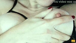 hot amateur teen licks her own feet massages big tits and masturbates to squirting orgasm