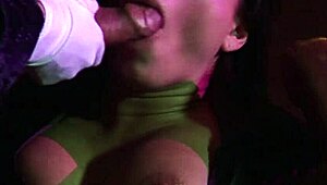 brunette milf whore bent over doggystyle for guru's facial cumshot 💦😈