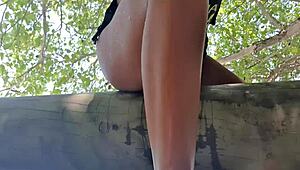 Horny Blonde Teen Lady Fingers Wet Pussy To Orgasm Publicly By Sea