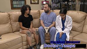 Dr Tampa Inspects Nicole Luvas' Petite Tits and Ass in Latex Gyno Exam