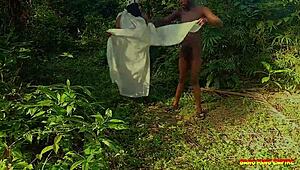 naughty ex girlfriend gets hardcore bush fucked outdoor with creampie finish