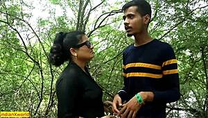 Beautiful indian desi bhabhi's outdoor rough fuck hides sweet romance under monster cock pounding