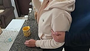 daddy surprise stepdaughter at breakfast gonna rip clothes fuck ass??