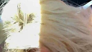 real hooker in glasses kneels public for old man's cash sucking cumshot straight in mouth