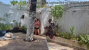 giant chocolate cock pounds ass at ice cream shop orgasm blast