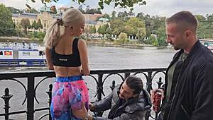 busty milf laura crystal gags on cock before anal dp cum swallow facial