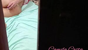 caught this horny milf shoving toy deep in her ass then i filled it with cum