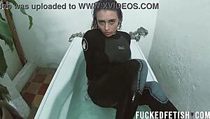 imagine her sexy latina ass pulsing underwater in extreme black neoprene blackout gear