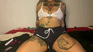 yo i'm hiding masturbating my huge tits pussy while gf's away... so naughty