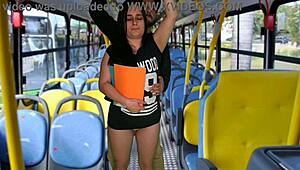 imagine hot teen student groped hard on public bus ride! 😈