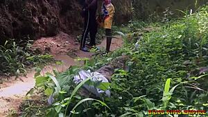 sex addicted wife begs fuck me anywhere on village path hardcore doggystyle bent over outdoor