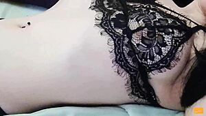 hot amateur teen licks her own feet massages big tits and masturbates to squirting orgasm